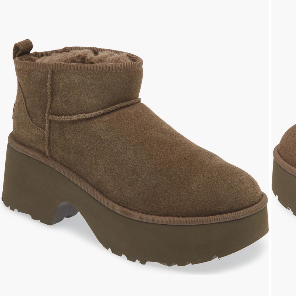 UGG Brown Suede Platform Ankle Booties - Picture 3 of 3